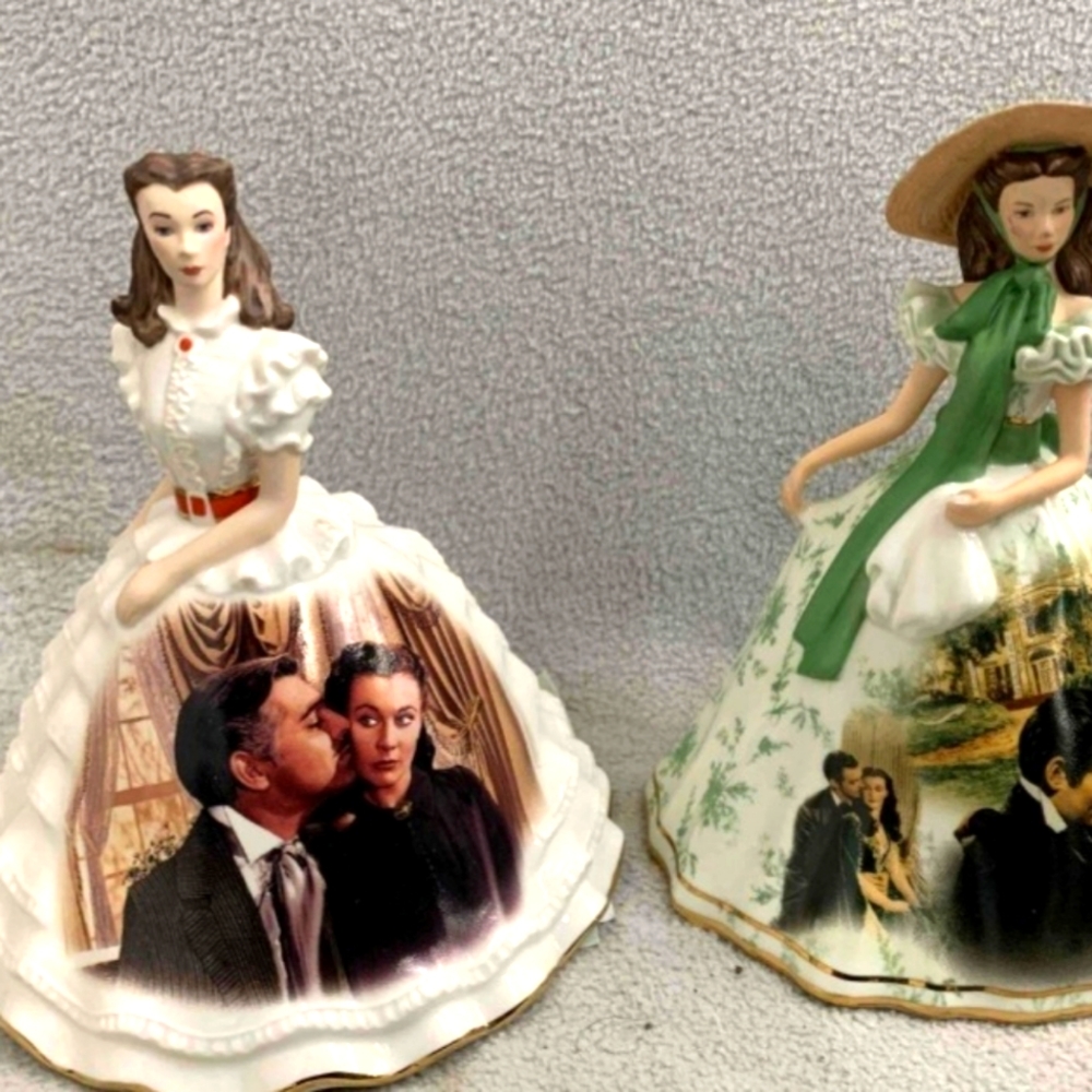 1 Franklin Mint Gone With The Wind Scarlett Figurine White Tara Dress
